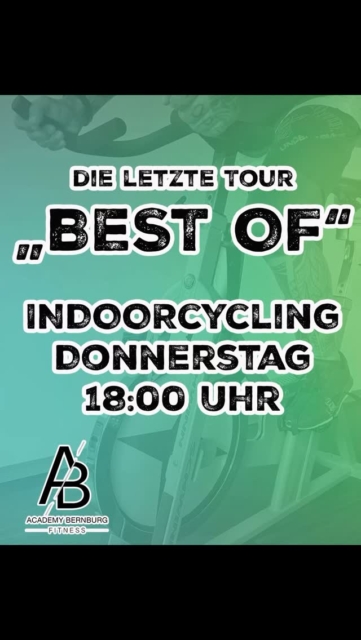„Best of“ – Die letzte Tour
Mit seinem „Best of“ verabschiedet sich Patrick aus dem Indoorcycling als Trainer. Er macht den Weg frei für die nächste Generation. Die Eindrücke aus dem besonderen Special seht ihr hier.
#academy #bernburg #gym #indoorcycling #danke